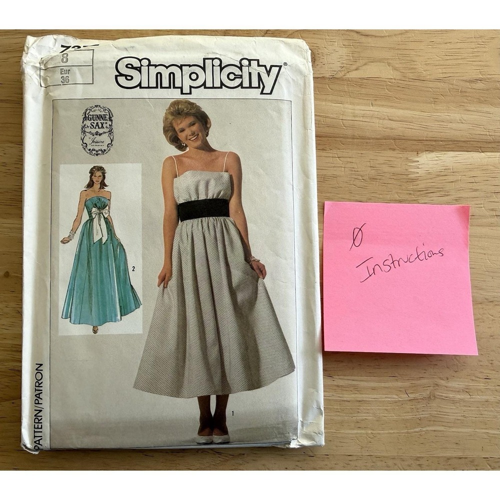 Simplicity‎ 7372 UNCUT FF Pattern ONLY Gunne Sax By Jessica NO INSTRUCTIONS Sz 8